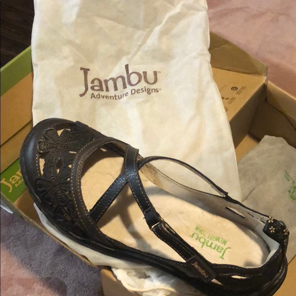 Black pair of Jambu brand shoes